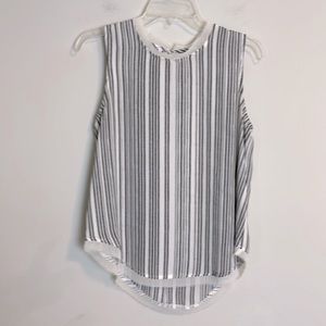 Who what wear sleeveless striped black and white top size small